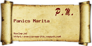 Panics Marita névjegykártya